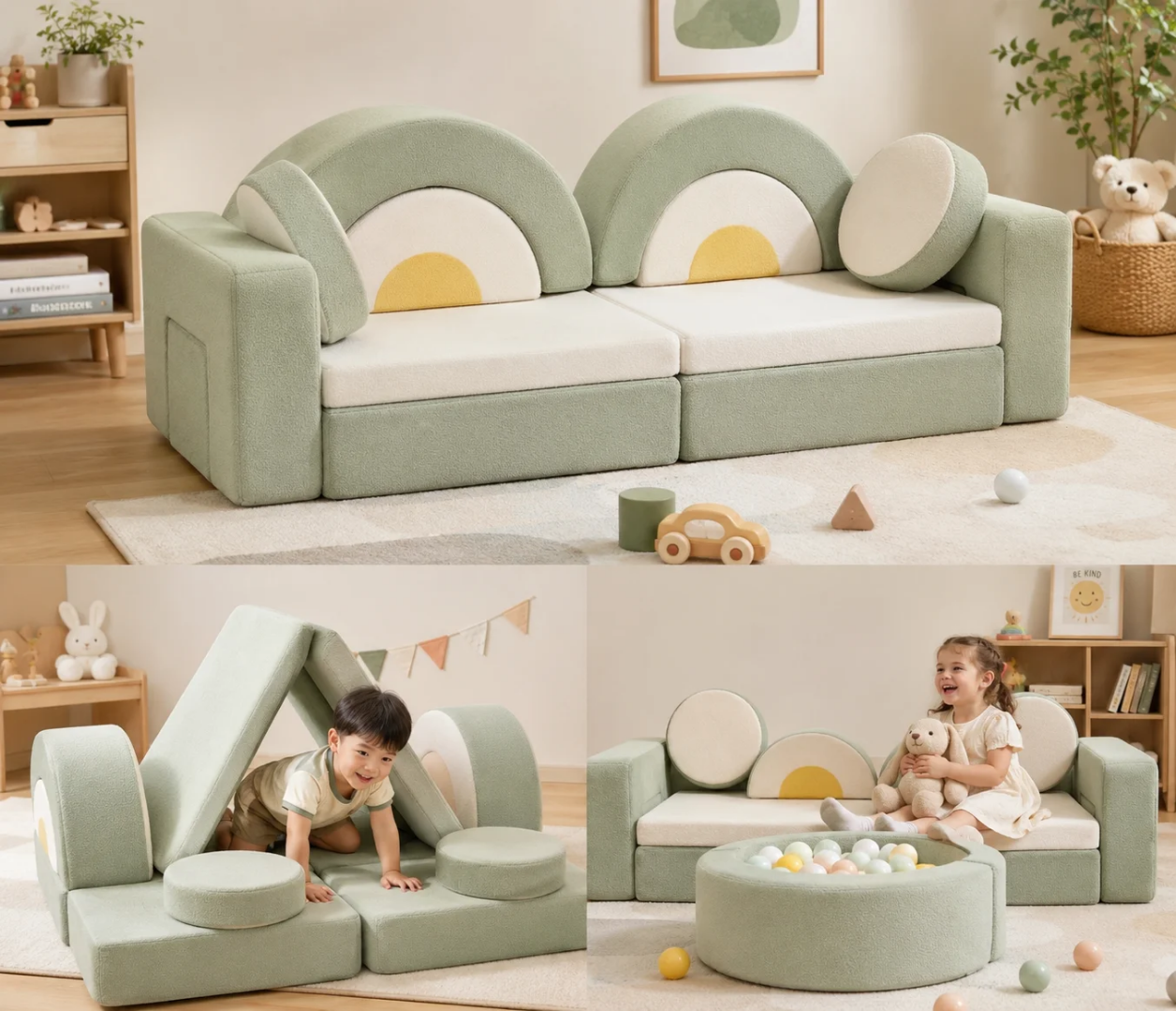 Pastel Kids Play Couch